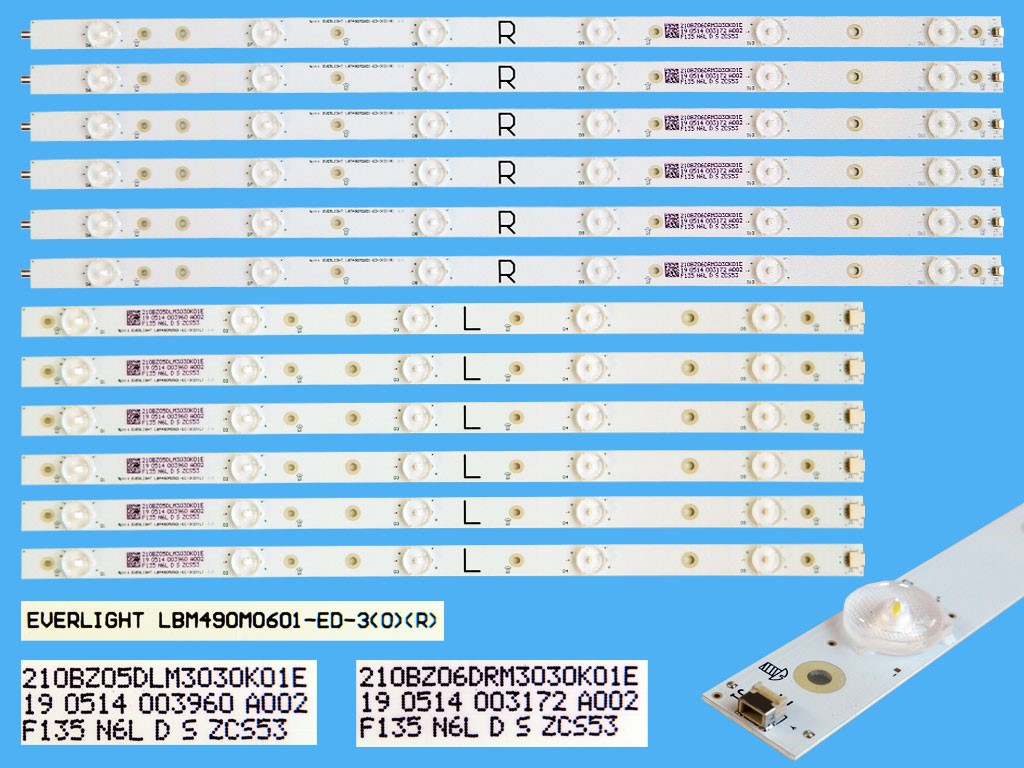996599000166 996599001115 99652001291 LED TPT490U2-EQYSHM.G SC1C, LBM490E0501-AJ-3(L) 6*5led + LBM490E0601-AK-3(R) 6*6led / 49PUT4900,49PUH4900/88