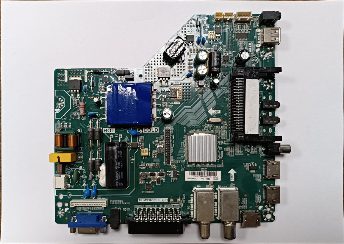 TP.MS3663S.PB801 MAIN BOARD TP.MS3663S.PB801 NEO LED-40T2FHD, LCD V400HJ6-PEI-C3