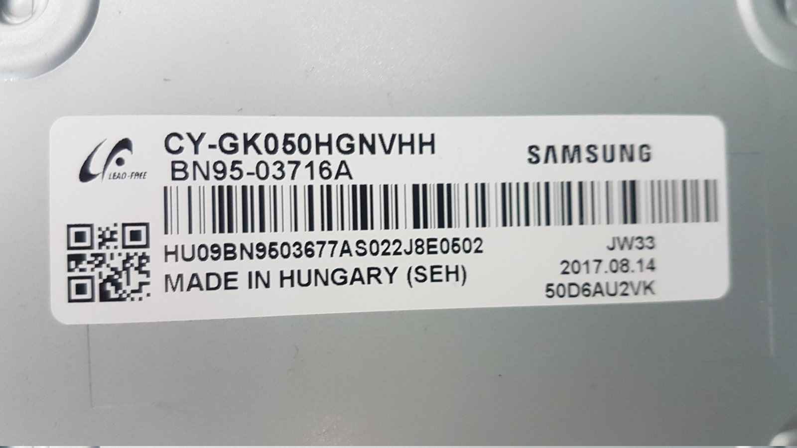 BN95-03677A LCD Display с подсветка и LVDS CY-GK050HGNVHH V500DJ5-QS1, BN95-03716A за SAMSUNG UE50MU6102KXXH