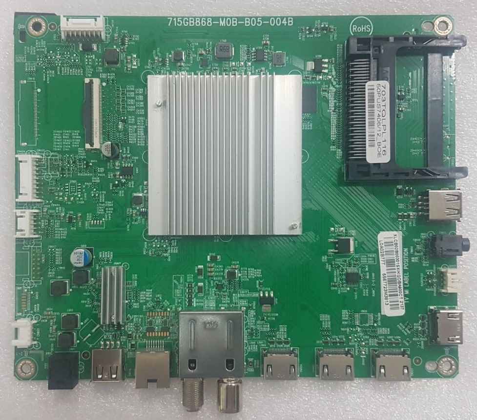 996592106236 MAIN BOARD 715GB868-M0B-004B, (LCD TPT500WR-QUBF20.K SD8PA XY), TPM21.5E LA / 50PUS7406/12 FZ2