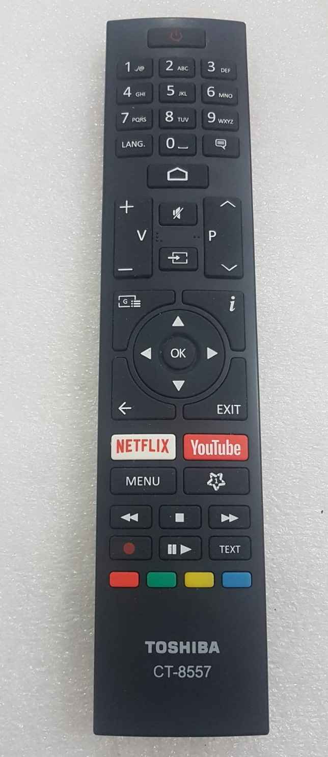 CT-8557 Състояние A:Оригинално дистанционно CT-8557 NETFLIX YouTube за TOSHIBA , HITACHI, JVC